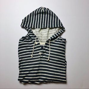 J.Crew Striped Henley Hoodie